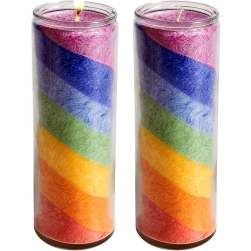 Bougies parfumées en verre Chakra, lot de 2, multicolores - Vue principale