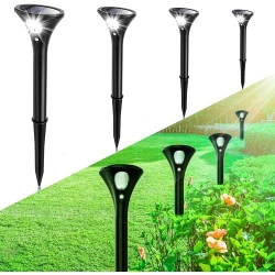 Lampe Solaire Extérieure LED Étanche, Détecteur de Mouvement