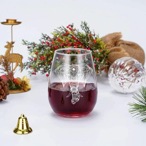 Détail de Verre à vin éléphant Joymaking, sans pied, 425,2 g