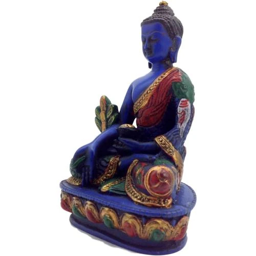 Zoom sur Healing Lama Bouddha Sculpture Multicolore, Paix, Relaxation