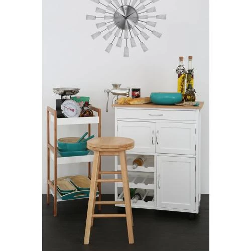 Détail de Tabouret Bois Pivotant Hévéa, Design Élégant, Confort Optimal
