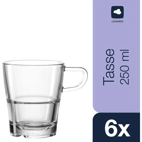 Détail de Mug Senso Verre Transparent Set de 6, LEONARDO