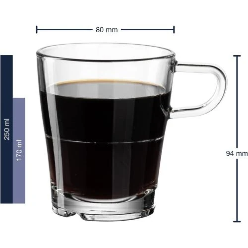 Zoom sur Mug Senso Verre Transparent Set de 6, LEONARDO