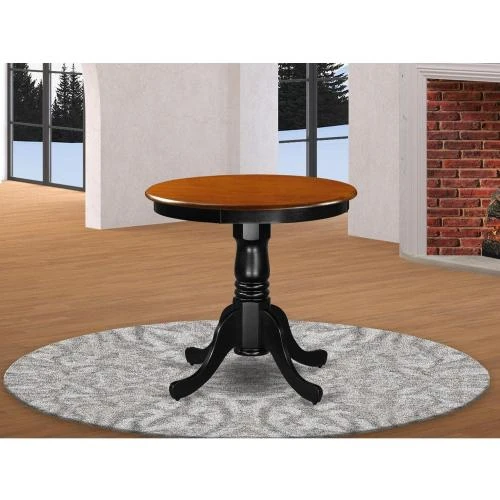 Zoom sur Table salle à manger ronde bois massif East West Furniture