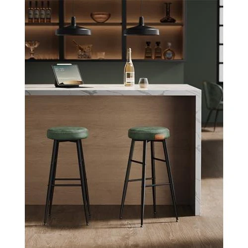 Détail de Lot de 4 Tabourets de Bar VASAGLE EKHO avec Coutures PU