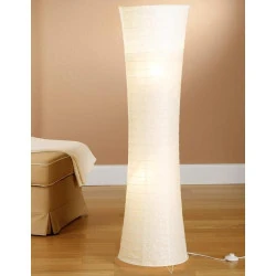 Lampadaire Trango Design, papier de riz, abat-jour blanc