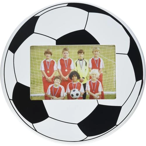 Cadre Photo Ballon de Foot Bois Noir Blanc, Design Sportif - Vue principale