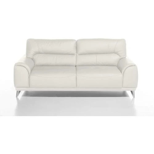 Canapé 3 places Mivano Frisco, cuir synthétique blanc - Vue principale