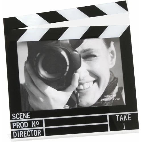 Cadre Photo Résine Noir Motif Film Horizontal 10x15 cm - Vue principale