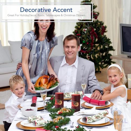 Présentation de Zoom sur Bougies piliers rouges Royal Imports, lot de 6, décoration