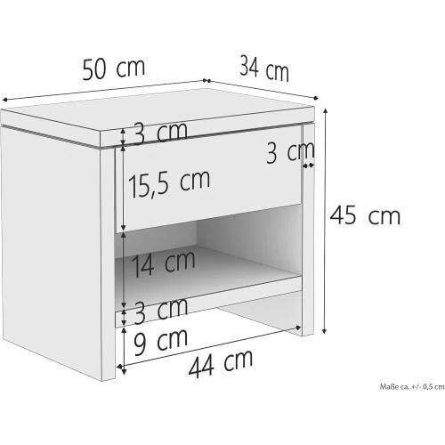 Zoom sur Table de chevet en hêtre massif, style moderne, Erst Holz