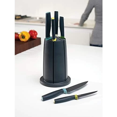 Zoom sur Ensemble Couteaux Joseph Joseph Elevate, Bloc Antidérapant Opale Noir