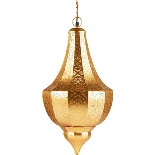 Détail de Lampe Suspension Marrakesch, Luminaire Marocain Doré, Vintage