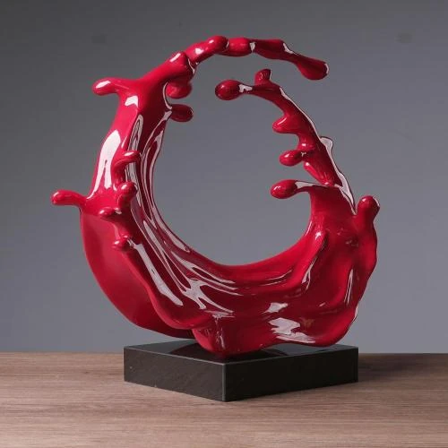 Détail de Sculpture Moderne Vagues de Mer en Résine pour Décoration Maison