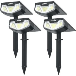 Lampe Solaire Extérieur Jardin, 4 Spots Puissants Étanches