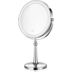 Miroir maquillage lumineux rechargeable, double face, 3 couleurs