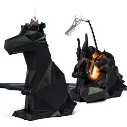 Bougie Dragon Squelette Noir Pyropet, Design Unique