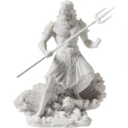 Statue Poseidon, Dieu Grec Mer, Trident, Décoration