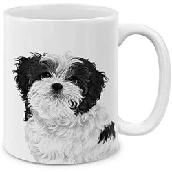 MUGBREW Tasse Café Céramique Husky Noir, Chien Portrait