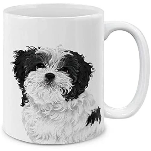 MUGBREW Tasse Café Céramique Husky Noir, Chien Portrait - Vue principale
