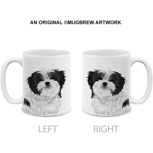 Détail de MUGBREW Tasse Café Céramique Husky Noir, Chien Portrait