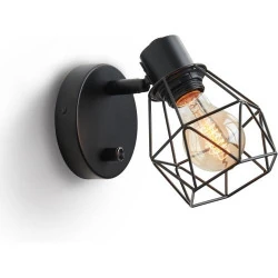 Applique Murale Industrielle Dimmable Lightess, Noir, Retro