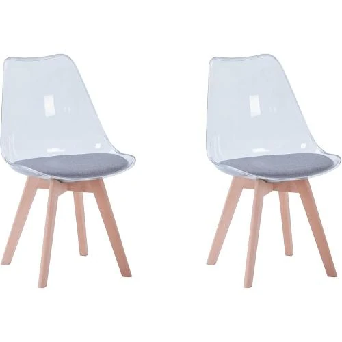 BenyLed Chaises Salle à Manger Scandinave Acrylique Transparent - Vue principale