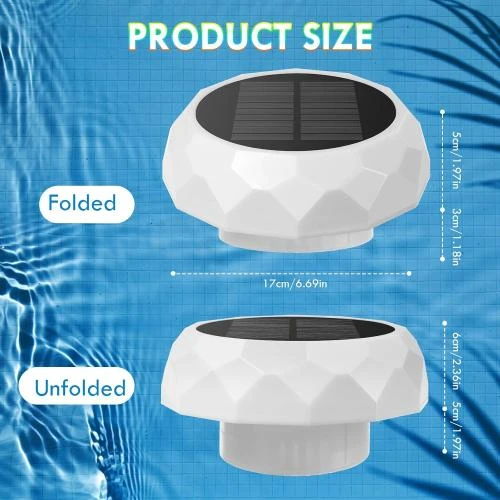 Détail de Lumières solaires flottantes RGB, étanches IP68, télécommande