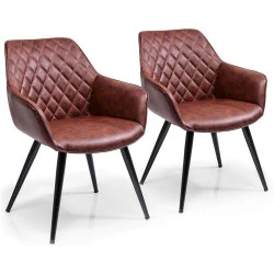 Chaise Harry Kare Design, lot de 2, marron, rétro