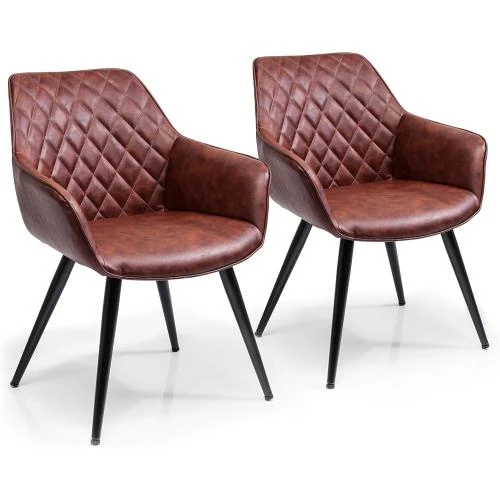 Chaise Harry Kare Design, lot de 2, marron, rétro - Vue principale