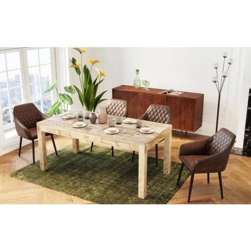 Détail de Chaise Harry Kare Design, lot de 2, marron, rétro