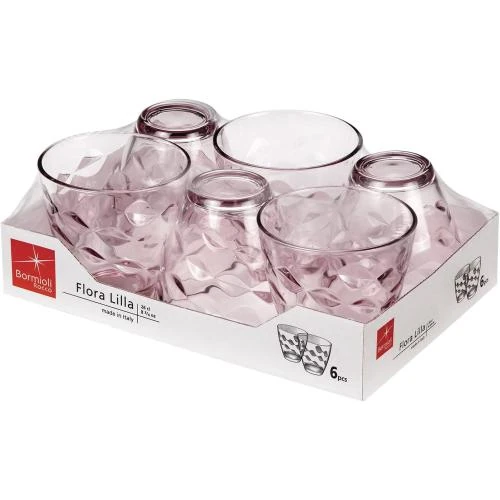 Détail de Bormioli Rocco Flora Lot 6 Verres Eau Rose