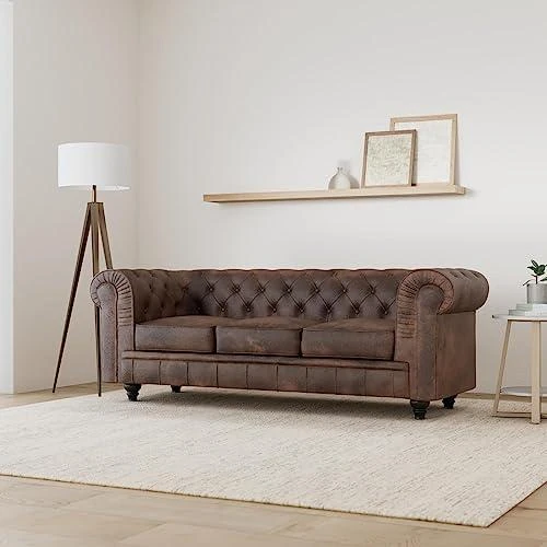 Détail de Canapé Chesterfield Vintage 3 Places, Style Intemporel, Confort Luxueux
