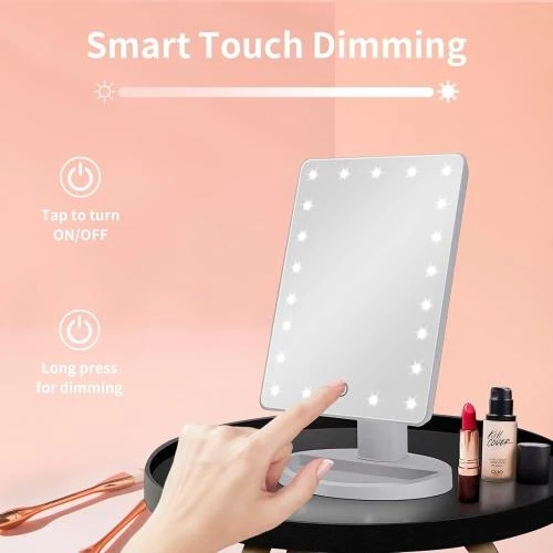 Détail de Miroir Maquillage Lumineux LED, Tactile, Rotation 180°