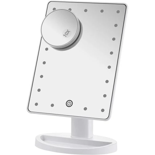 Miroir Maquillage Lumineux LED, Tactile, Rotation 180° - Vue principale