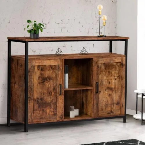 Détail de Buffet 2 Portes Dayton IDMarket, Effet Vieilli, Design Industriel