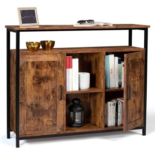 Buffet 2 Portes Dayton IDMarket, Effet Vieilli, Design Industriel - Vue principale