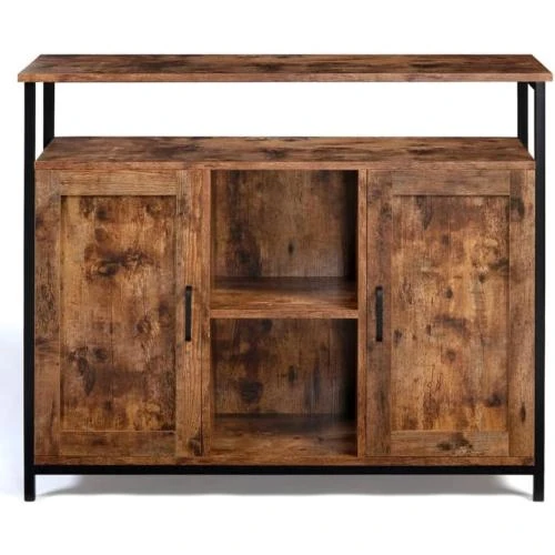 Zoom sur Buffet 2 Portes Dayton IDMarket, Effet Vieilli, Design Industriel