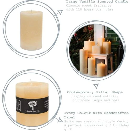 Détail de Bougie parfumée vanille Nicola Spring, mèche unique, 110h