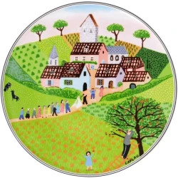 Villeroy Boch Plat de Service Gâteau Porcelaine Blanc Multicolore