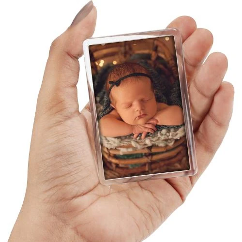 Zoom sur Cadre Photo Magnétique Frigo, Lot 100, Acrylique Transparent