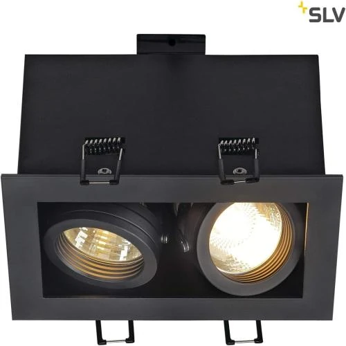 Détail de Spots Encastrables KADUX, 2 Lampes, Noir Mat, Orientables
