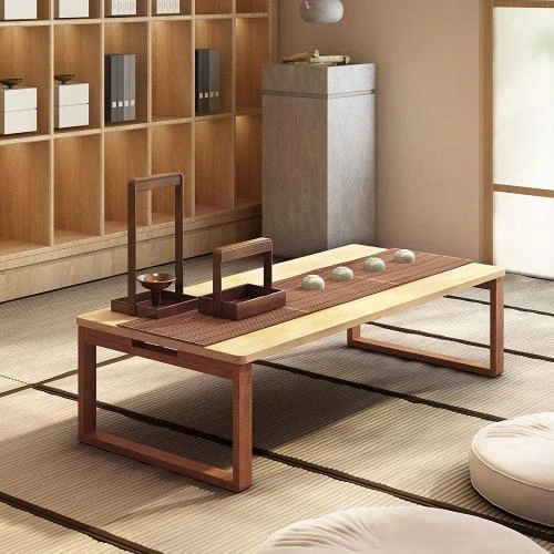 Détail de Table Basse Pliable Bambou SogesHome, Design Zen