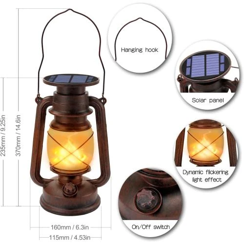Détail de Yicenscoltd Lanternes solaires vintage ultra lumineuses, blanches
