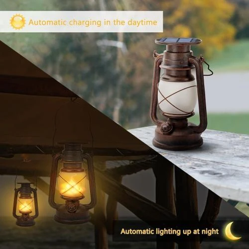 Zoom sur Yicenscoltd Lanternes solaires vintage ultra lumineuses, blanches
