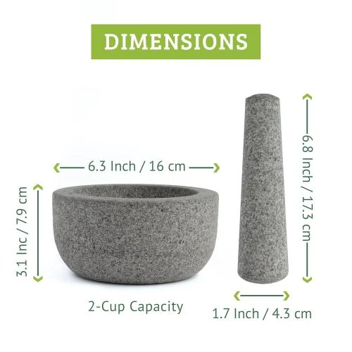 Détail de Mortier Pilon en Granit, Cuisine, Broyage Épices, Salsa, Gris