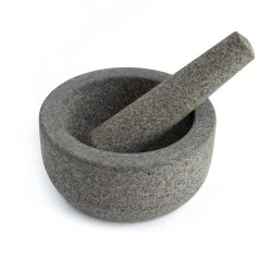 Mortier Pilon en Granit, Cuisine, Broyage Épices, Salsa, Gris