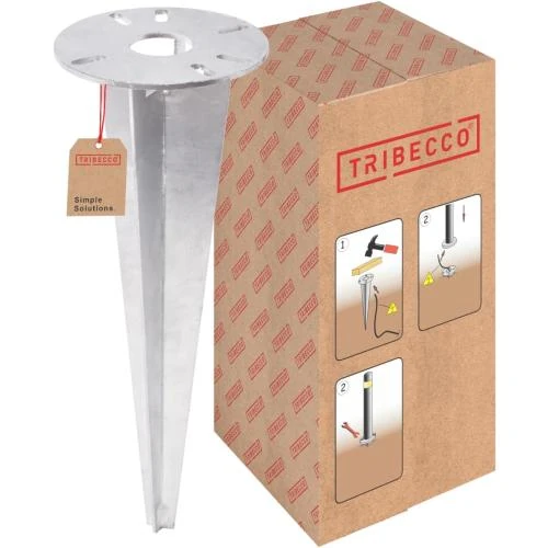 Piquet enfoncer TRIBECCO, acier galvanisé, lampe jardin - Vue principale