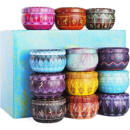 Coffret 12 Bougies Parfumées, Cadeau Aromathérapie Noël - Vue principale