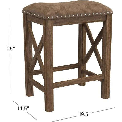 Zoom sur Tabourets comptoir Hillsdale Furniture, 2 pièces, Noyer antique